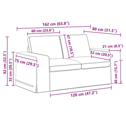 Set di divani 2 pcs Nero 162 x 80 x 82 cm Tessuto | homemem39