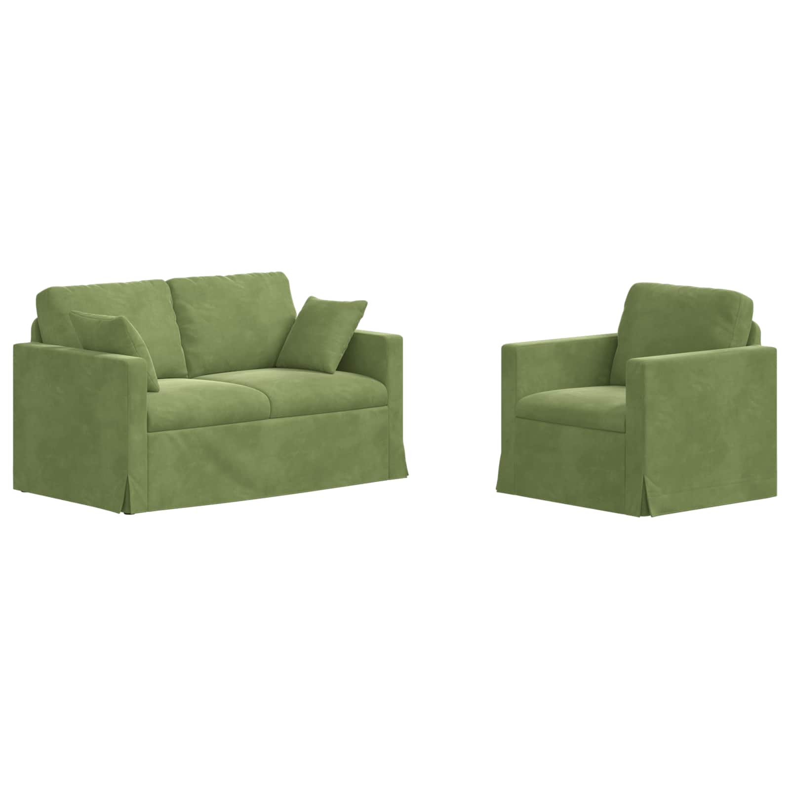 Set di divani 2 pcs Verde chiaro 138 x 78 x 80 cm Velluto | homemem39
