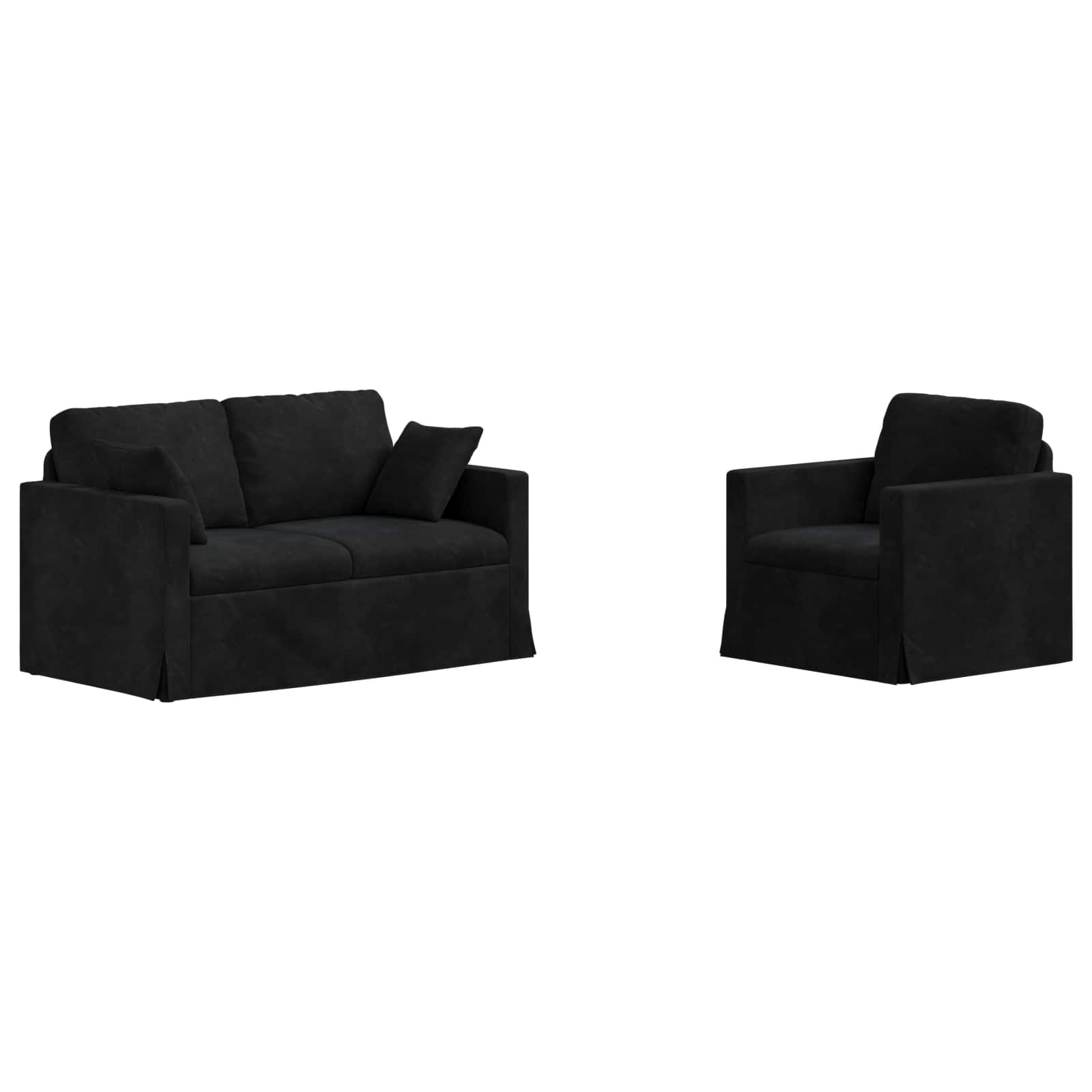 Set di divani 2 pcs Nero 138 x 78 x 80 cm Velluto | homemem39