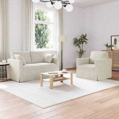 Set di divani 2 pcs Crema 138 x 78 x 80 cm Velluto
