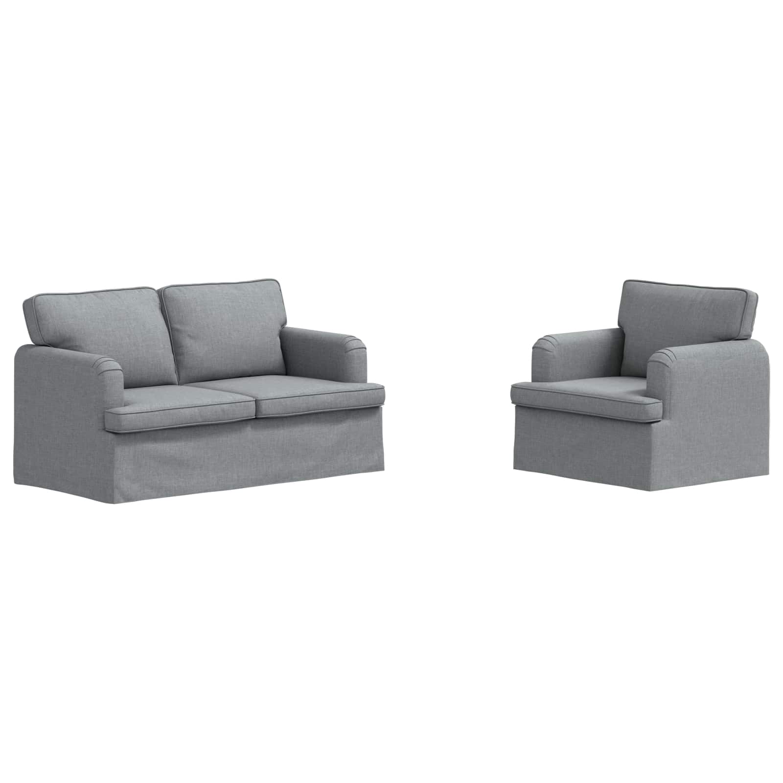 Set di divani 2 pcs Grigio chiaro 144 x 80 x 85 cm Tessuto | homemem39