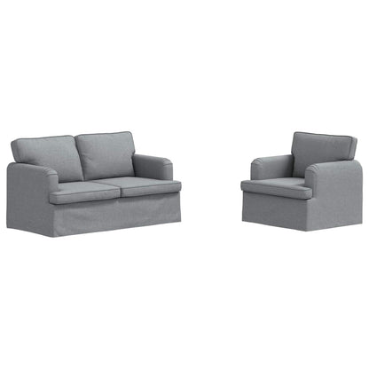 Set di divani 2 pcs Grigio chiaro 144 x 80 x 85 cm Tessuto | homemem39