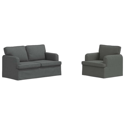 Set di divani 2 pcs Grigio scuro 144 x 80 x 85 cm Tessuto | homemem39