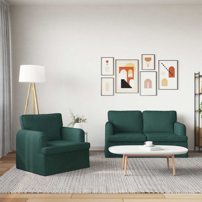 Set di divani 2 pcs Verde Scuro 144 x 80 x 85 cm Tessuto | homemem39