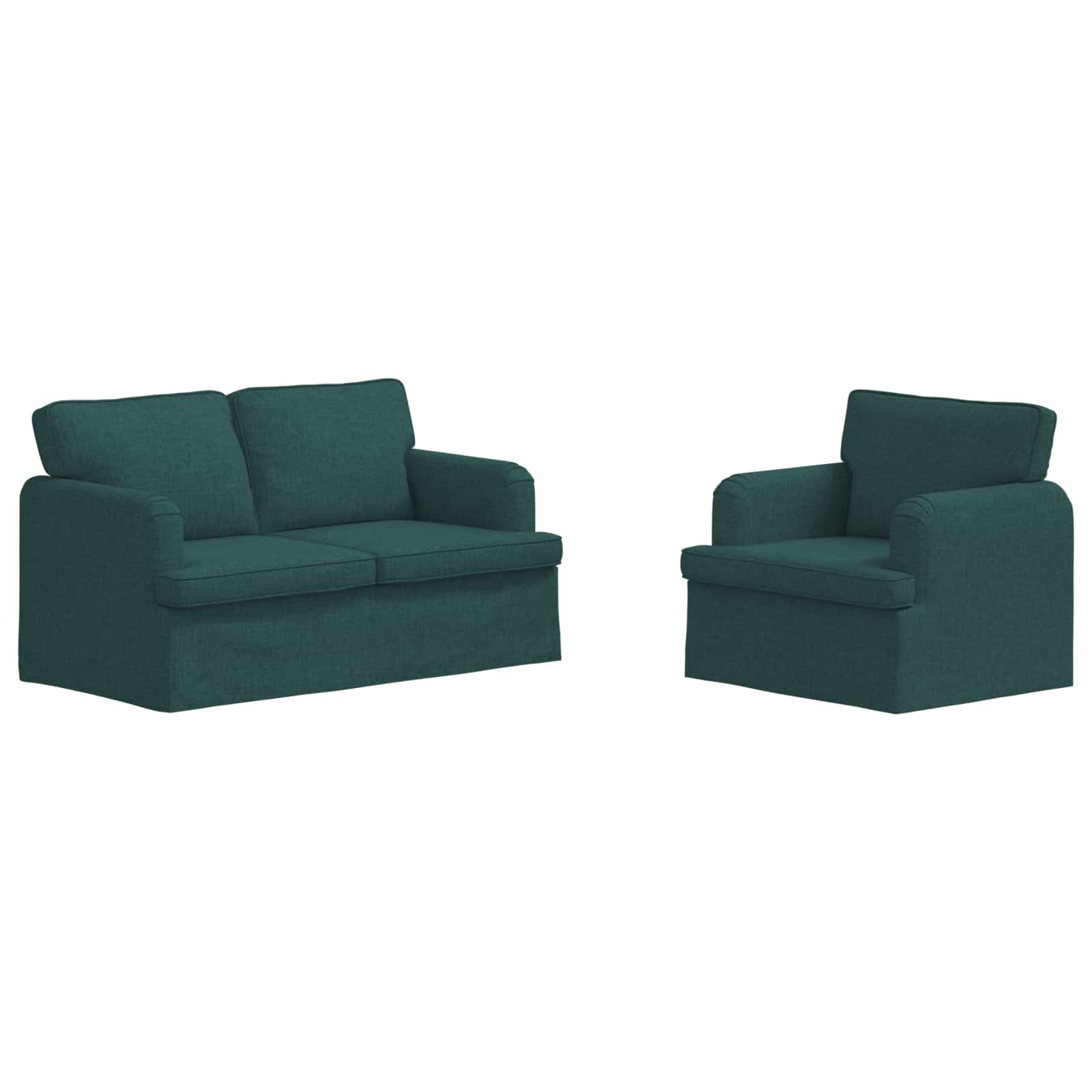 Set di divani 2 pcs Verde Scuro 144 x 80 x 85 cm Tessuto | homemem39