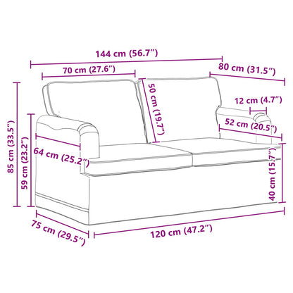 Set di divani 2 pcs Verde Scuro 144 x 80 x 85 cm Tessuto | homemem39