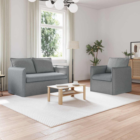 Set di divani 2 pcs Grigio Chiaro 136 x 82 x 85 cm Tessuto | homemem39