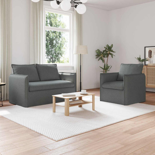 Set di divani 2 pcs Grigio Scuro 136 x 82 x 85 cm Tessuto | homemem39
