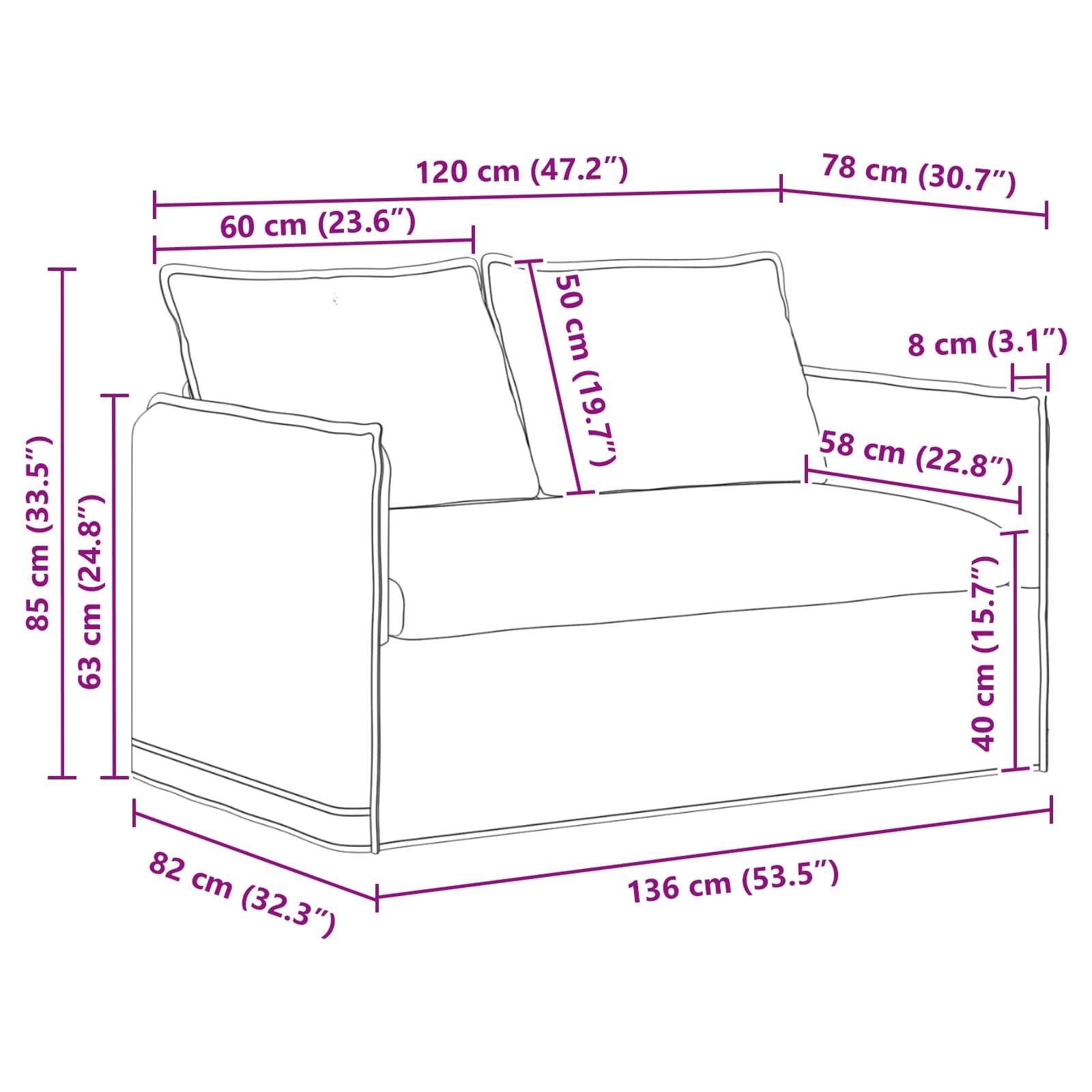 Divano 2 pcs Nero - homemem39