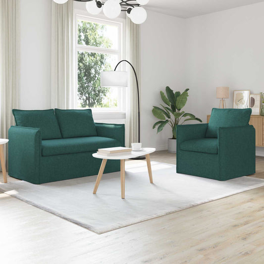Set di divani 2 pcs Verde Scuro 136 x 82 x 85 cm Tessuto | homemem39