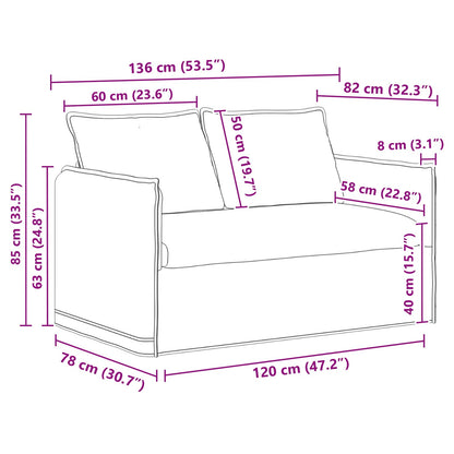 Set di divani 2 pcs Verde Scuro 136 x 82 x 85 cm Tessuto | homemem39