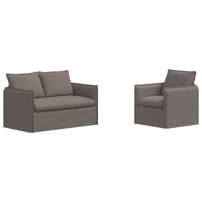 Set di divani 2 pcs Tortora 136 x 82 x 85 cm Tessuto | homemem39