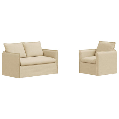 Set di divani 2 pcs Crema 136 x 82 x 85 cm Tessuto | homemem39