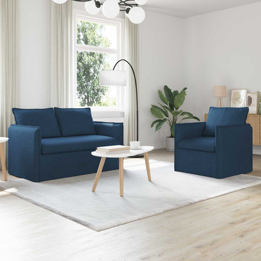 Set di divani 2 pcs Blu 136 x 82 x 85 cm Tessuto | homemem39