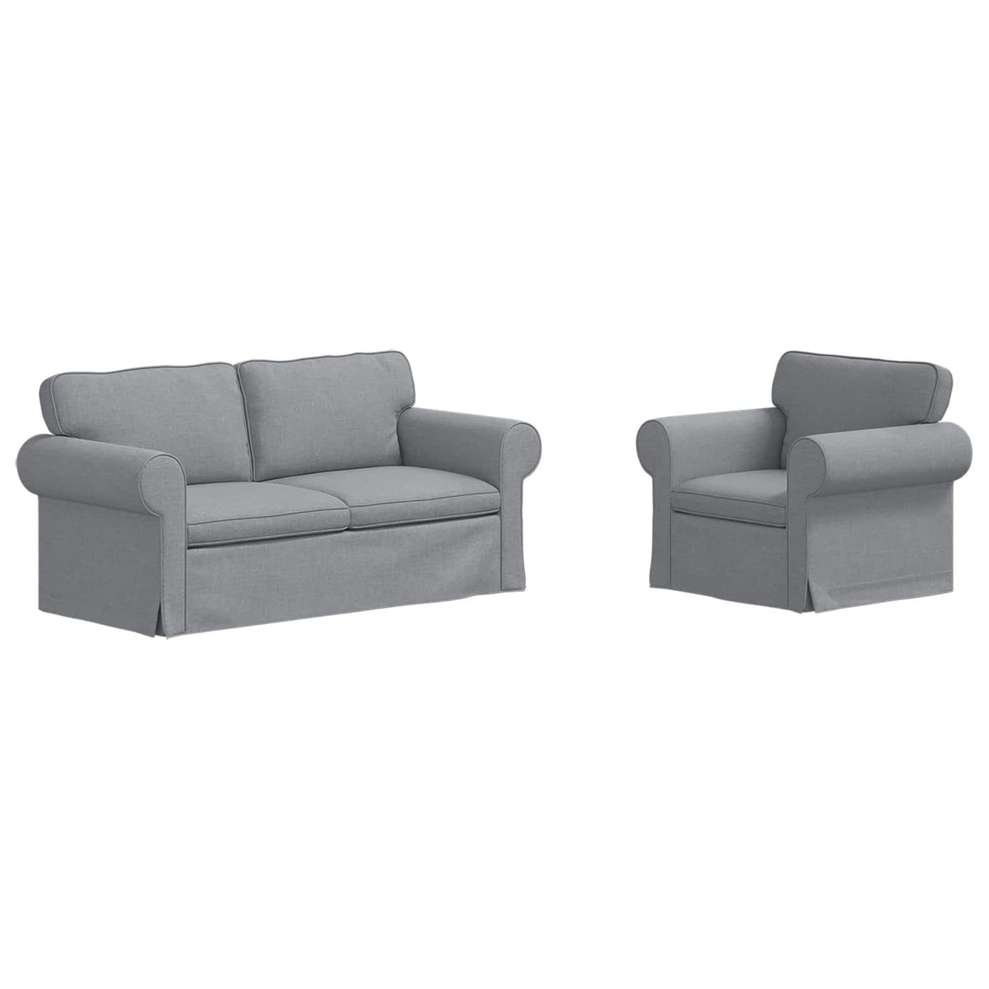 Set di divani 2 pcs Grigio chiaro 175 x 82 x 80 cm Tessuto | homemem39
