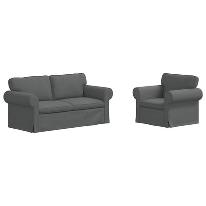Set di divani 2 pcs Grigio scuro 175 x 82 x 80 cm Tessuto | homemem39