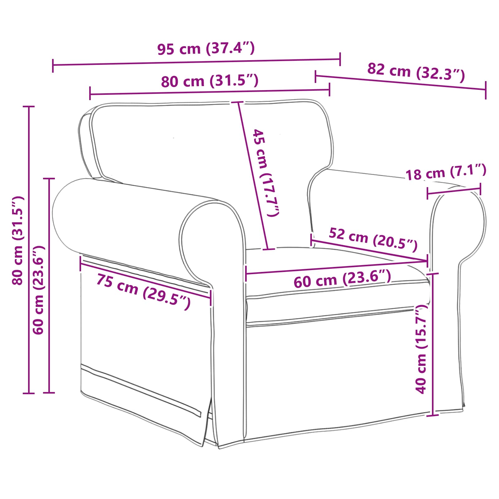 Set di divani 2 pcs Nero 175 x 82 x 80 cm Tessuto | homemem39