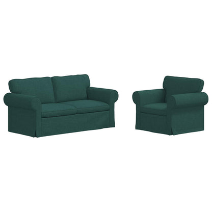 Set di divani 2 pcs Verde Scuro 175 x 82 x 80 cm Tessuto | homemem39