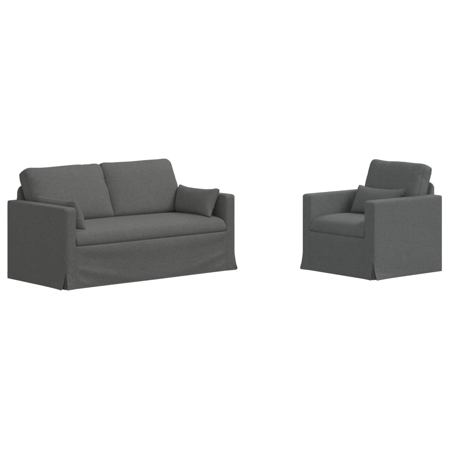 Set di divani 2 pcs Grigio scuro 158 x 78 x 80 cm Tessuto | homemem39