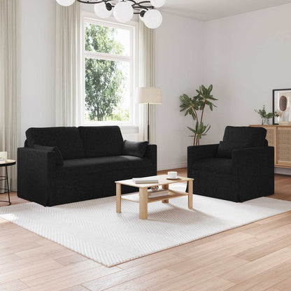 Set di divani 2 pcs Nero 158 x 78 x 80 cm Tessuto | homemem39