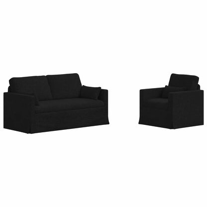 Set di divani 2 pcs Nero 158 x 78 x 80 cm Tessuto | homemem39