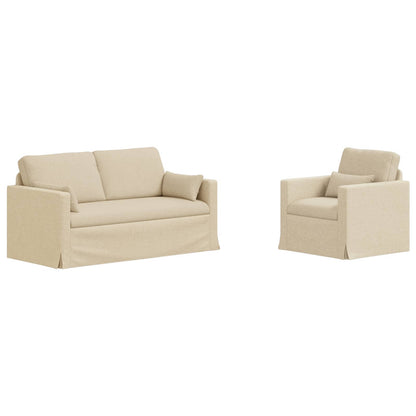 Set di divani 2 pcs Crema 158 x 78 x 80 cm Tessuto | homemem39