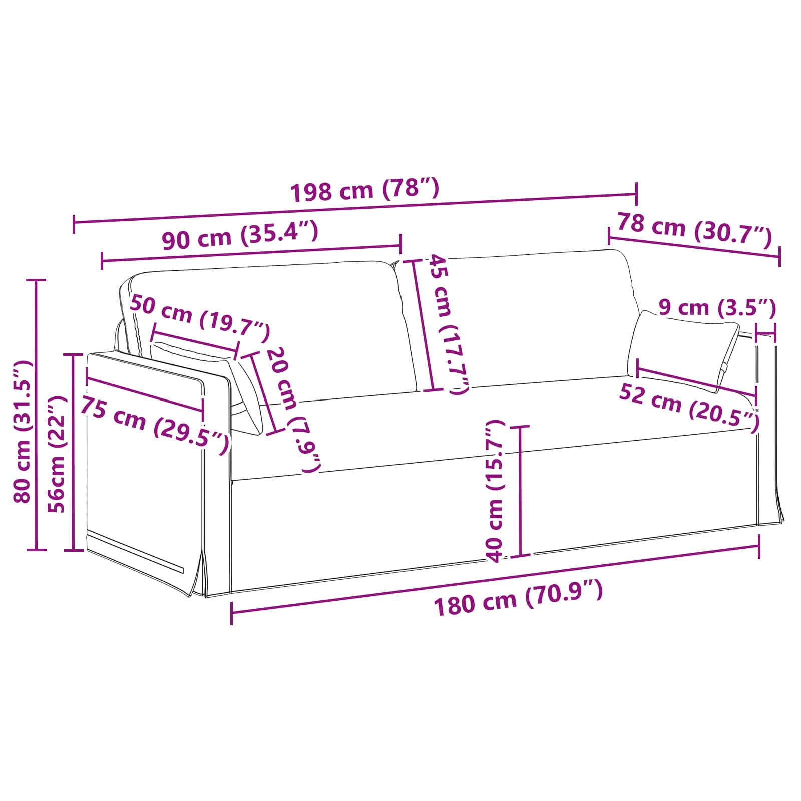 Set di divani 2 pcs Crema 158 x 78 x 80 cm Tessuto | homemem39