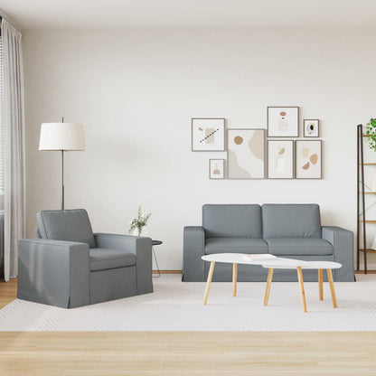 Set di divani 2 pcs Grigio chiaro 182 x 80 x 82 cm Tessuto | homemem39