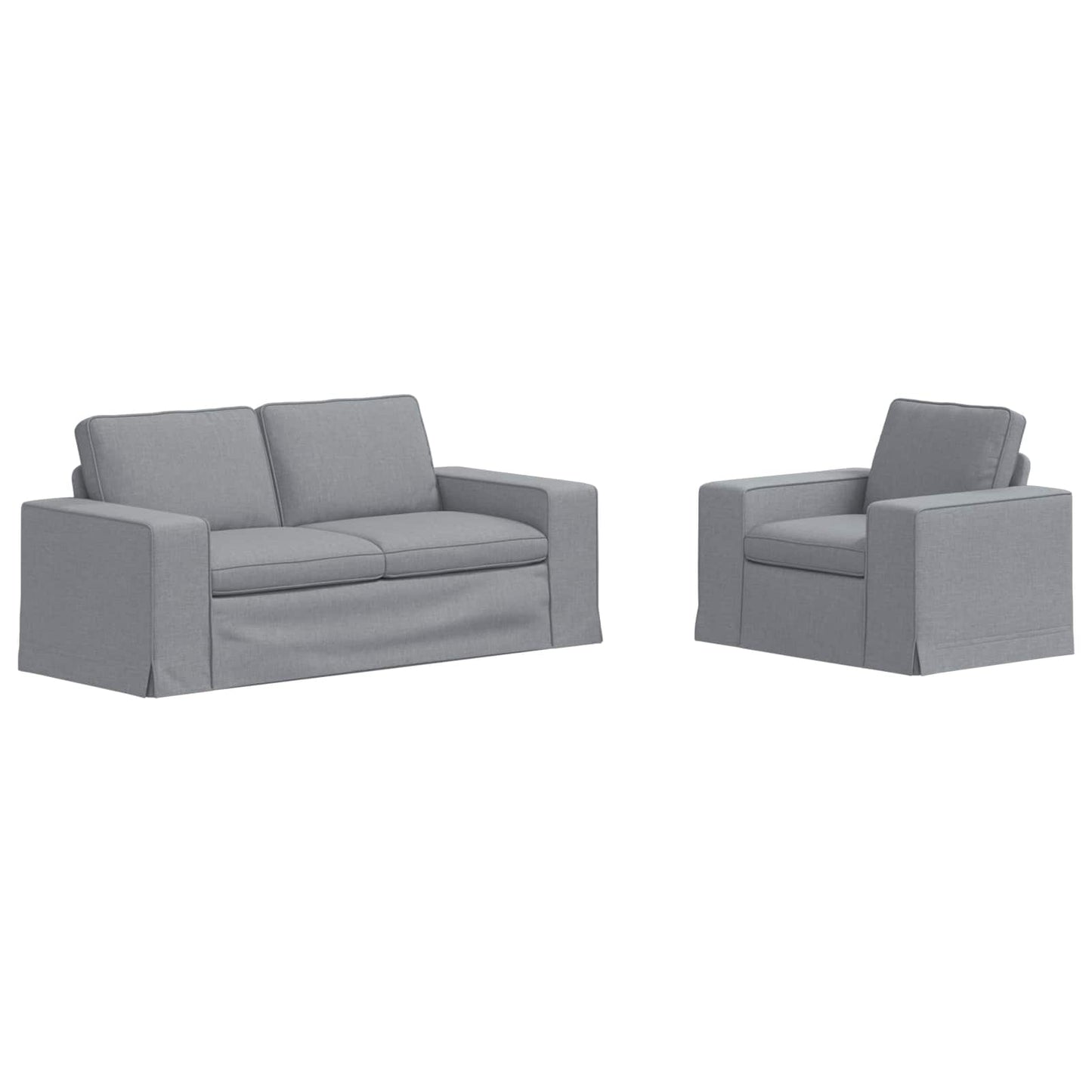 Set di divani 2 pcs Grigio chiaro 182 x 80 x 82 cm Tessuto | homemem39