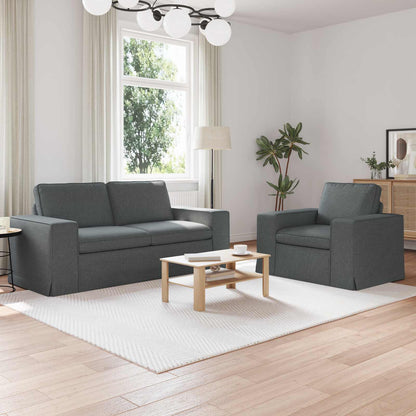 Set di divani 2 pcs Grigio scuro 182 x 80 x 82 cm Tessuto | homemem39