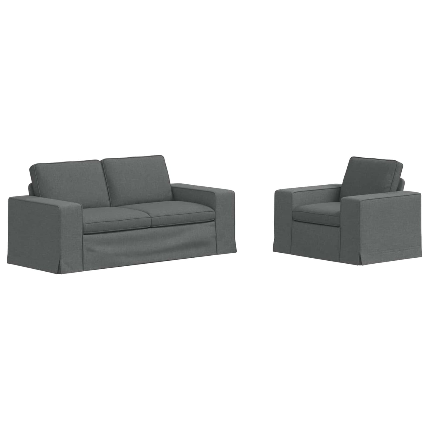 Set di divani 2 pcs Grigio scuro 182 x 80 x 82 cm Tessuto | homemem39