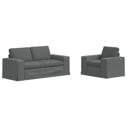 Set di divani 2 pcs Grigio scuro 182 x 80 x 82 cm Tessuto | homemem39