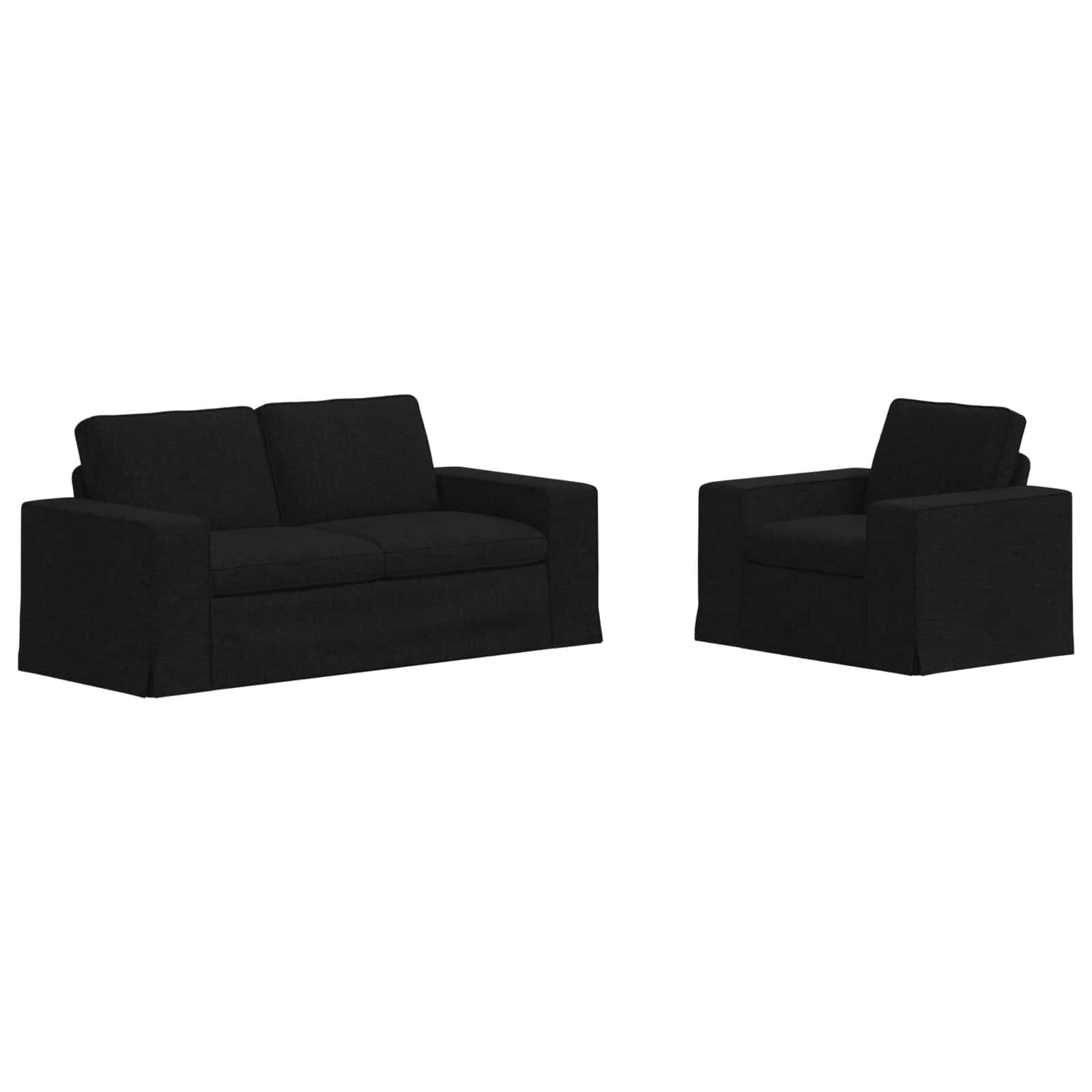Set di divani 2 pcs Nero 182 x 80 x 82 cm Tessuto | homemem39