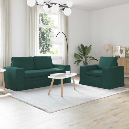 Set di divani 2 pcs Verde Scuro 182 x 80 x 82 cm Tessuto | homemem39