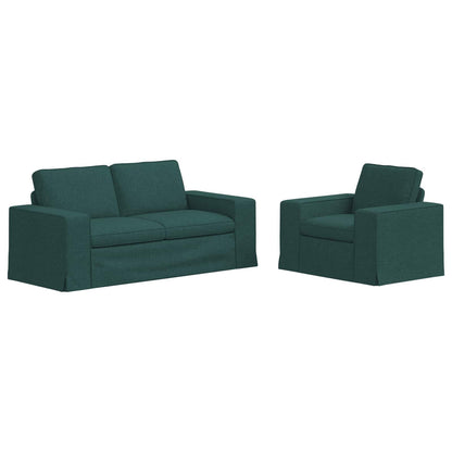 Set di divani 2 pcs Verde Scuro 182 x 80 x 82 cm Tessuto | homemem39