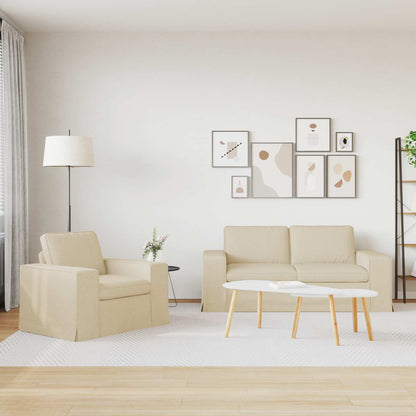 Set di divani 2 pcs Crema 182 x 80 x 82 cm Tessuto | homemem39