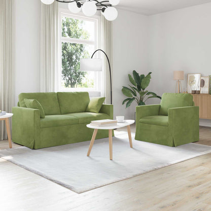 Set di divani 2 pcs Verde chiaro 158 x 78 x 80 cm Velluto | homemem39