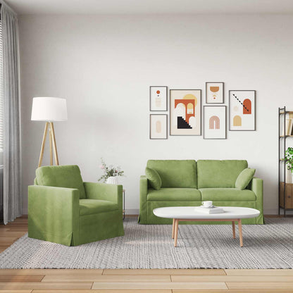Set di divani 2 pcs Verde chiaro 158 x 78 x 80 cm Velluto | homemem39