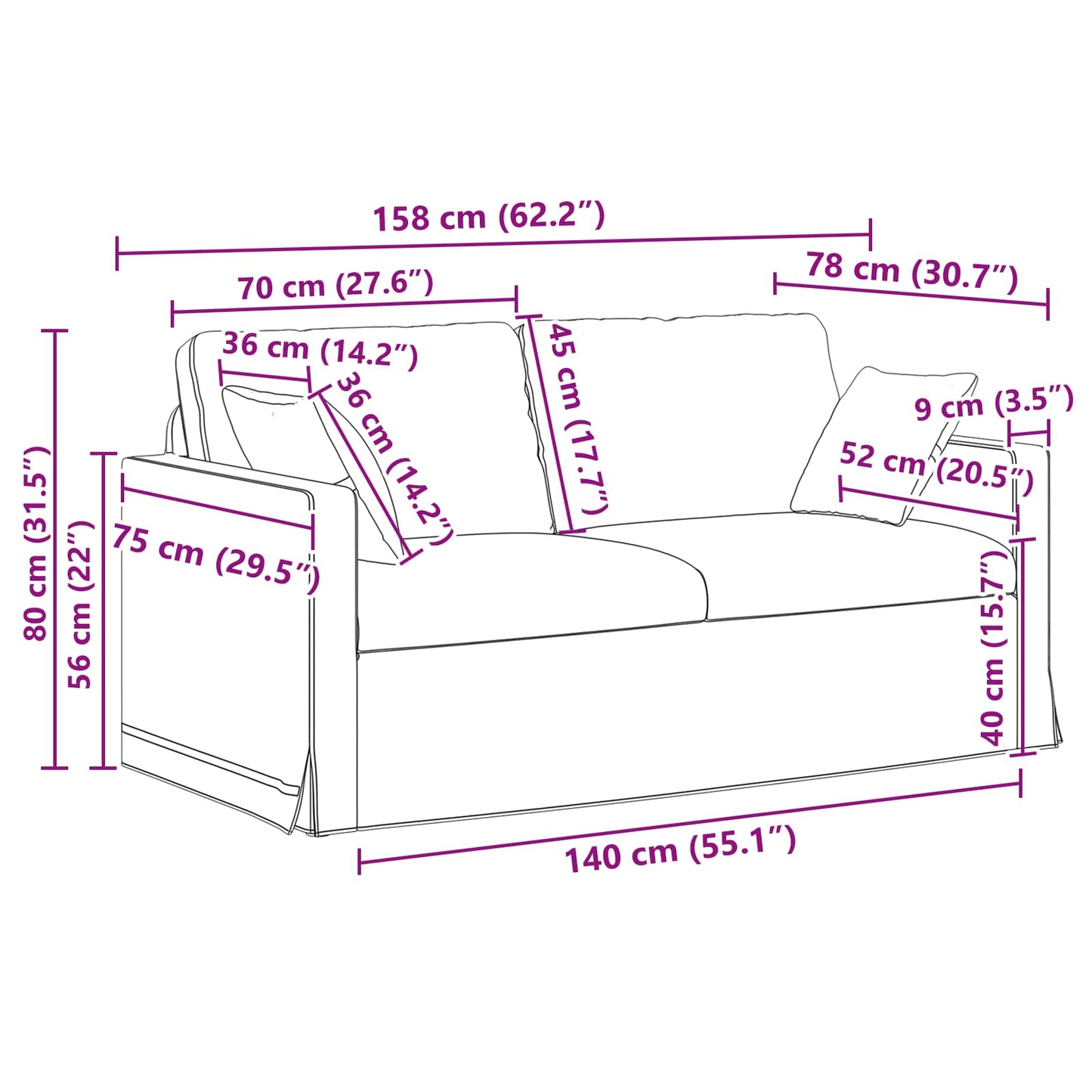 Set di divani 2 pcs Rosso Vino 158 x 78 x 80 cm Velluto | homemem39