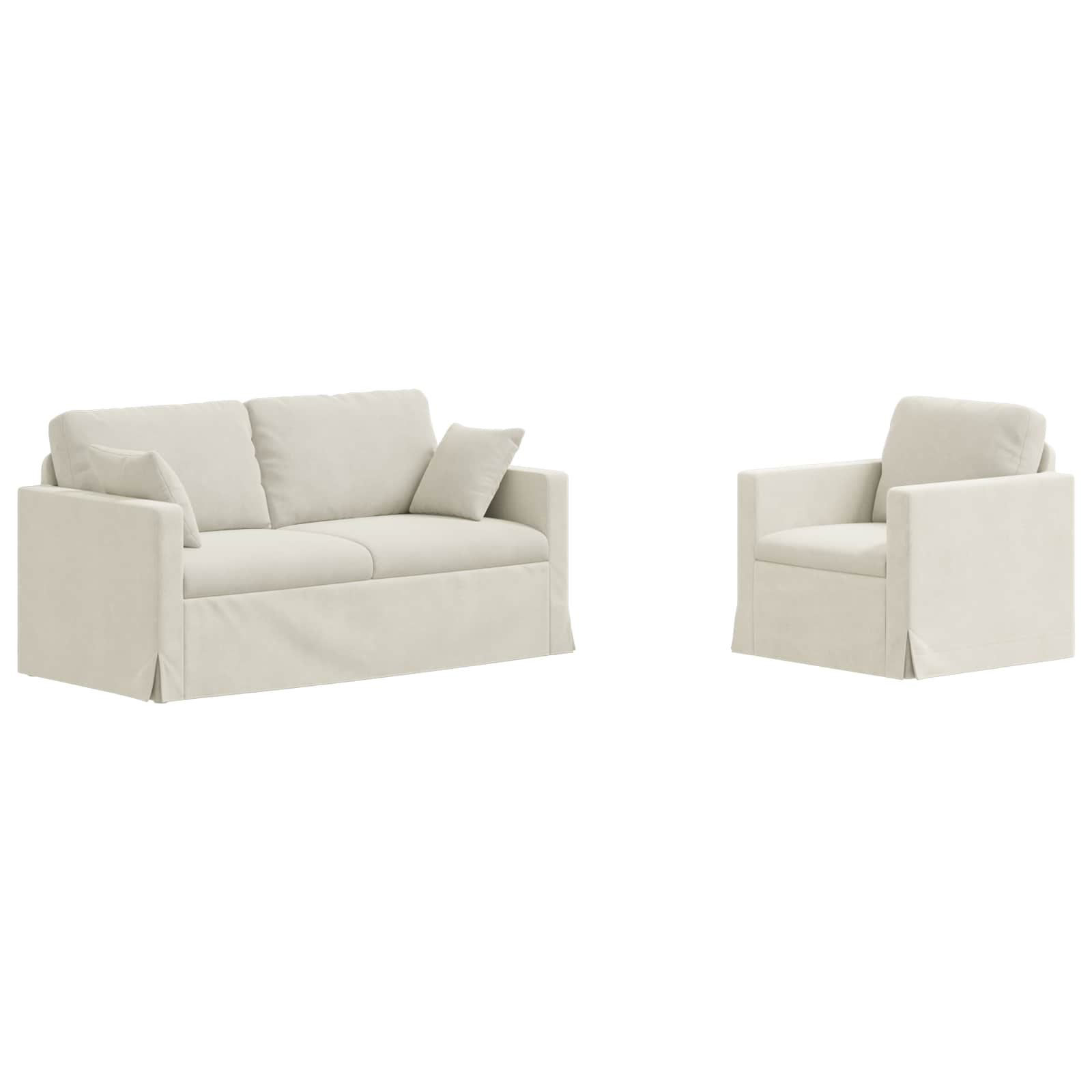 Set di divani 2 pcs Crema 158 x 78 x 80 cm Velluto | homemem39
