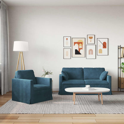 Set di divani 2 pcs Blu 158 x 78 x 80 cm Velluto | homemem39