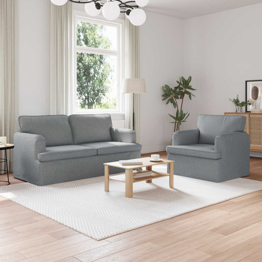 Set di divani 2 pcs Grigio chiaro 162 x 80 x 85 cm Tessuto | homemem39