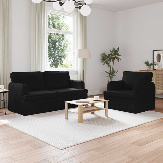 Set di divani 2 pcs Nero 162 x 80 x 85 cm Tessuto | homemem39