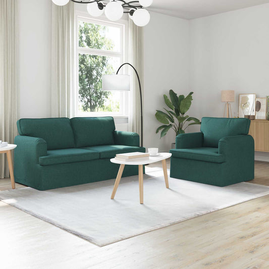 Set di divani 2 pcs Verde Scuro 162 x 80 x 85 cm Tessuto | homemem39