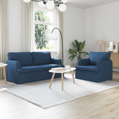 Set di divani 2 pcs Blu 162 x 80 x 85 cm Tessuto | homemem39