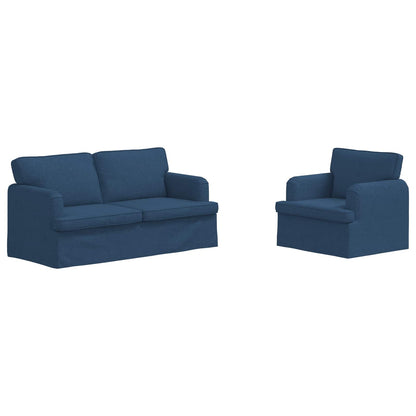 Set di divani 2 pcs Blu 162 x 80 x 85 cm Tessuto | homemem39