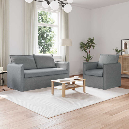 Set di divani 2 pcs Grigio Chiaro 156 x 82 x 85 cm Tessuto | homemem39