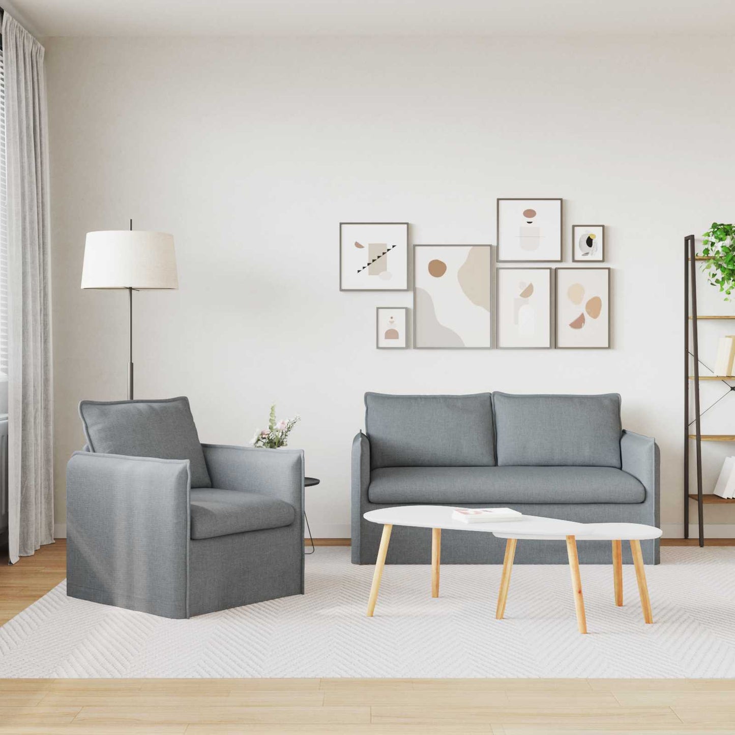 Divano 2 pcs Grigio chiaro - homemem39