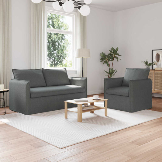 Set di divani 2 pcs Grigio Scuro 156 x 82 x 85 cm Tessuto | homemem39