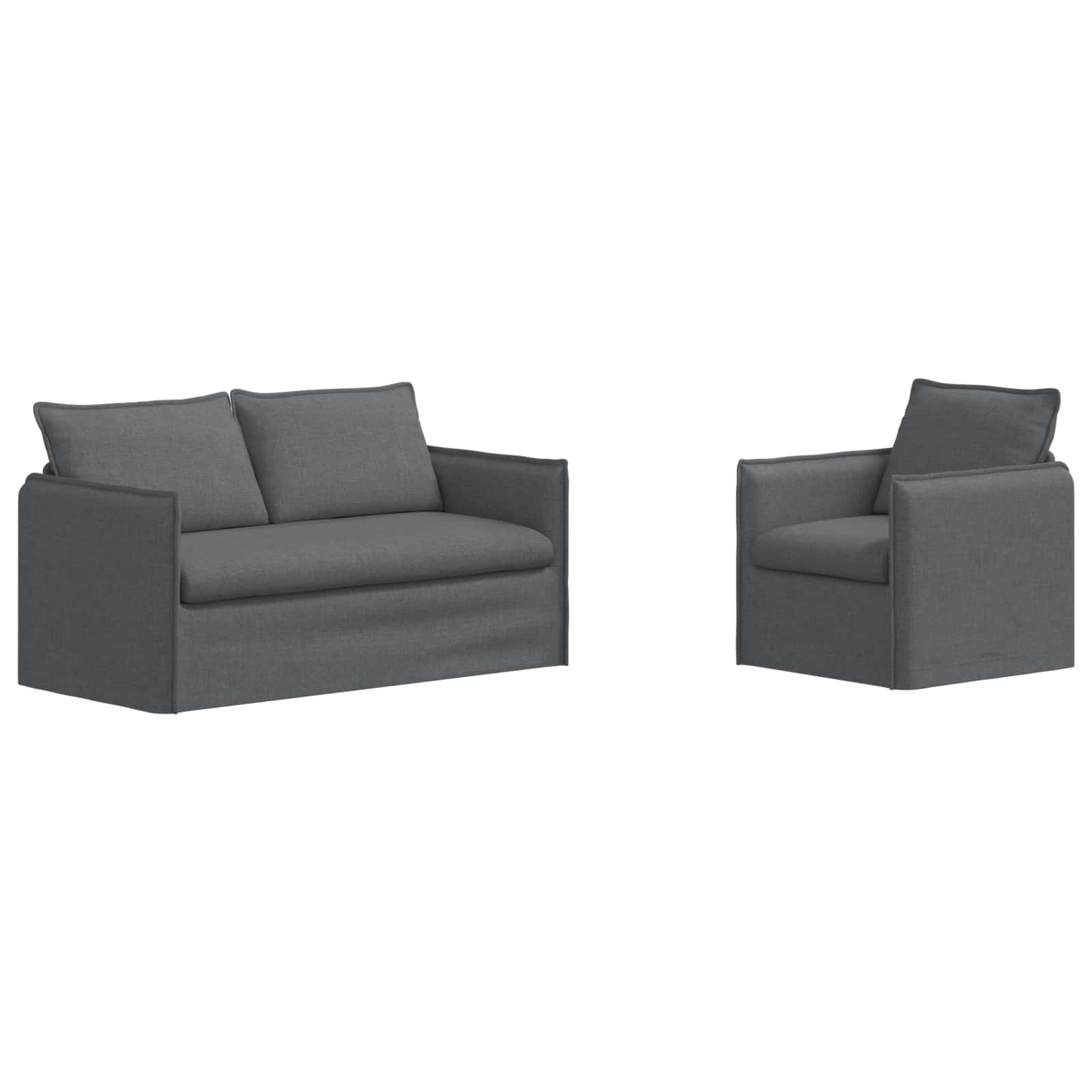 Divano 2 pcs Grigio scuro - homemem39